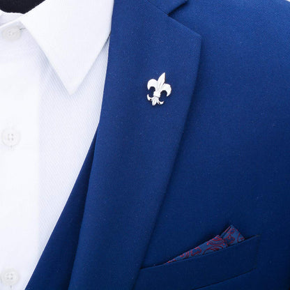 Rockyu ブローチ メンズ レディース 百合の花 シルバー クリスタル スーツアクセサリー