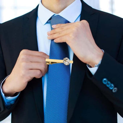 Rockyu 時計ムーブメントネクタイピン ゴールド ステンレス製