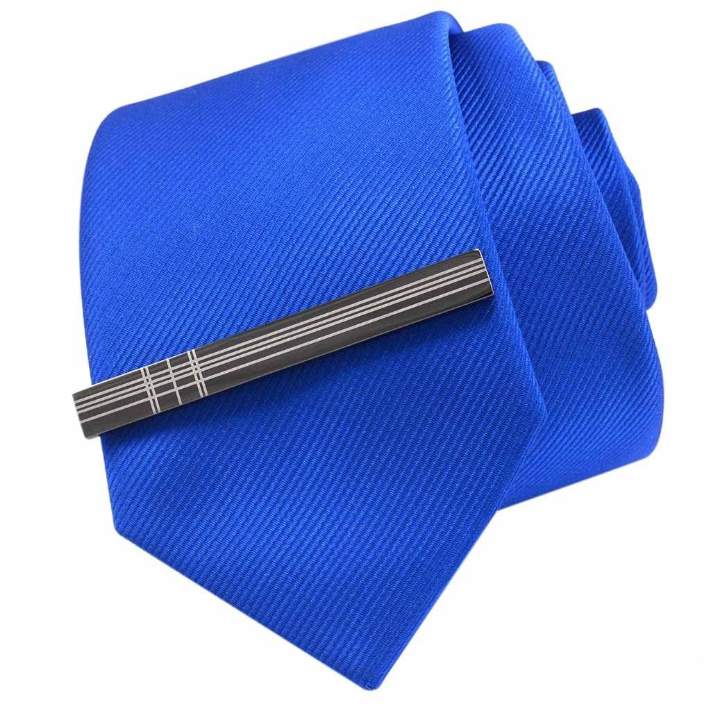 Rockyu ネクタイピン＆カフスセット｜ステンレス製 スタイリッシュラインデザイン