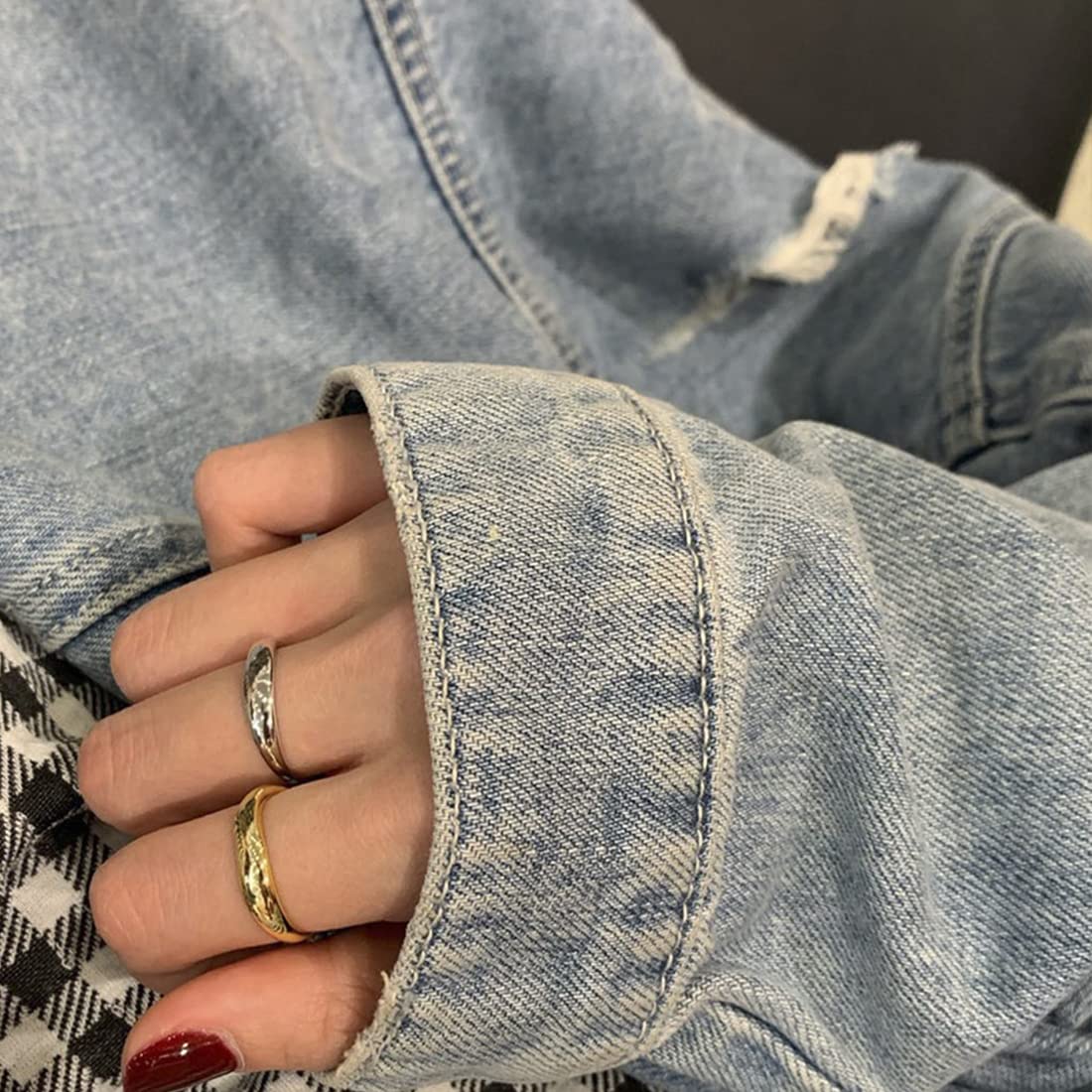 Rockyu 雫デザインリング S925シルバー製 フリーサイズ レディース指輪