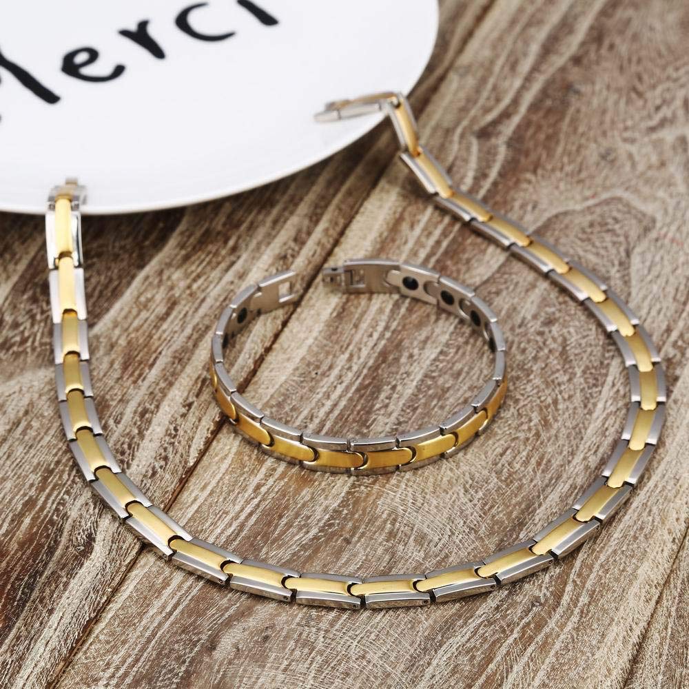 Rockyu ネックレス メンズ レディース ステンレス ゲルマニウム シルバーゴールド チェーン 幅10mm チョーカー アクセサリー