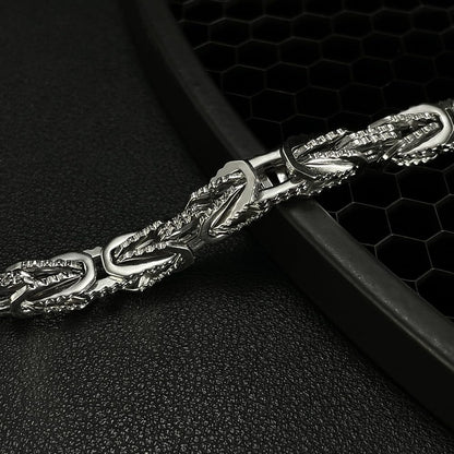 ブレスレット メンズ ビザンチンチェーン 幅8mm ステンレス ブラック/シルバー