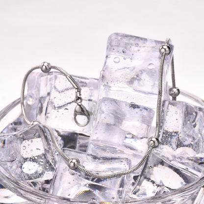 アンクレット レディース ステンレススチール ボールチャーム ゴールド/シルバー 調整可能 シンプル 夏アクセサリー