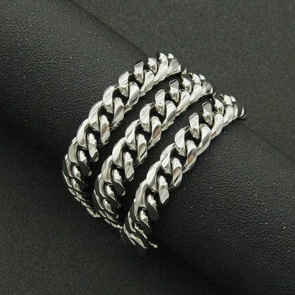 Rockyu ブレスレット メンズ チェーン シルバー 光沢仕上げ クールデザイン