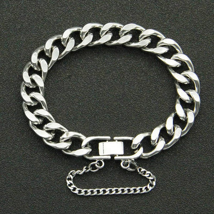 Rockyu ブレスレット メンズ 喜平チェーン シルバー ステンレス 太め 幅10mm