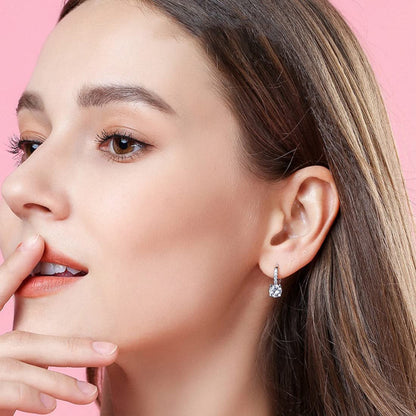 Rockyu ピアス レディース シルバー925 ジルコニア ティアドロップ レバーバック 金属アレルギー対応