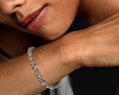 Rockyu 開口輪チェーンブレスレット｜ステンレス製 シルバー｜19.5cm・22cm｜ユニセックスデザイン 金属アレルギー対応