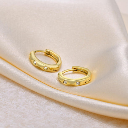 レディース ピアス ゴールド フープピアス AAAジルコニア 高品質真鍮製 IPゴールドメッキ 小ぶり 上品