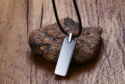 Rockyu ネックレス メンズ タングステン 幾何プレート ミラー仕上げ