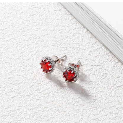 Rockyu ピアス レディース スタッド 一粒ジルコニア 丸型 シルバー キャッチ付き