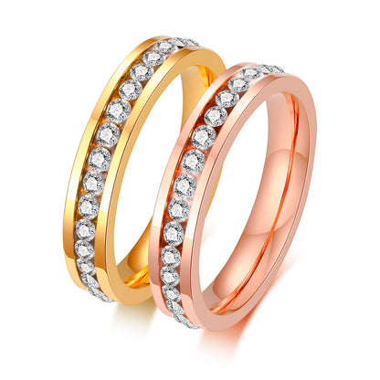 Rockyu レディースリング ステンレス エタニティデザイン AAA級ジルコニア ハーフタイプ 金属アレルギー対応 記念日ギフト