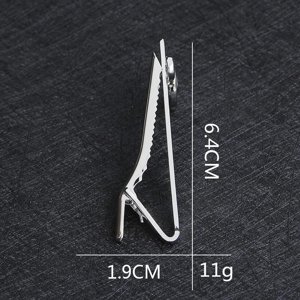 Rockyu ト音記号タイピン メンズ シルバー ワニロ式 鏡面仕上げ ビジネス＆フォーマル