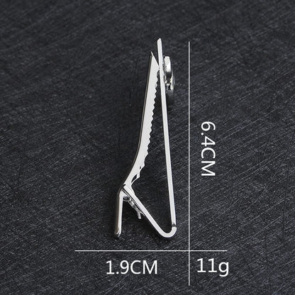 Rockyu ト音記号タイピン メンズ シルバー ワニロ式 鏡面仕上げ ビジネス＆フォーマル