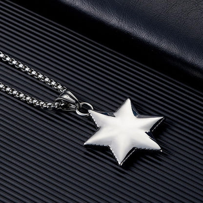 Rockyu スターオブデイビッド ペンダントネックレス メンズ レディース ステンレス製