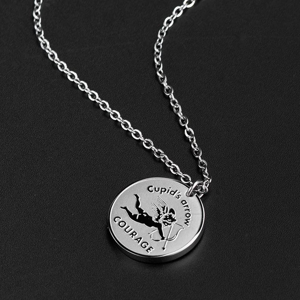 Rockyu キューピッドコインネックレス シルバー＆ゴールド｜金属アレルギー対応・62cmチェーン