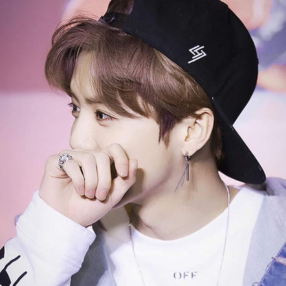 Rockyu チェーンバー ピアス メンズ ステンレス製 片耳 フープ＆2連チェーン 6g 金属アレルギー対応