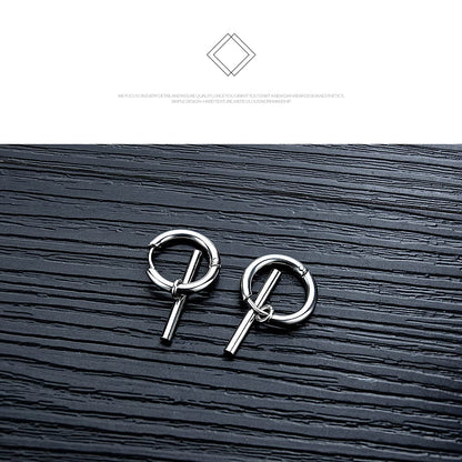 Rockyu ピアス メンズ レディース シンプル ステンレス リング ショートバー フープ 両耳セット アレルギー対応