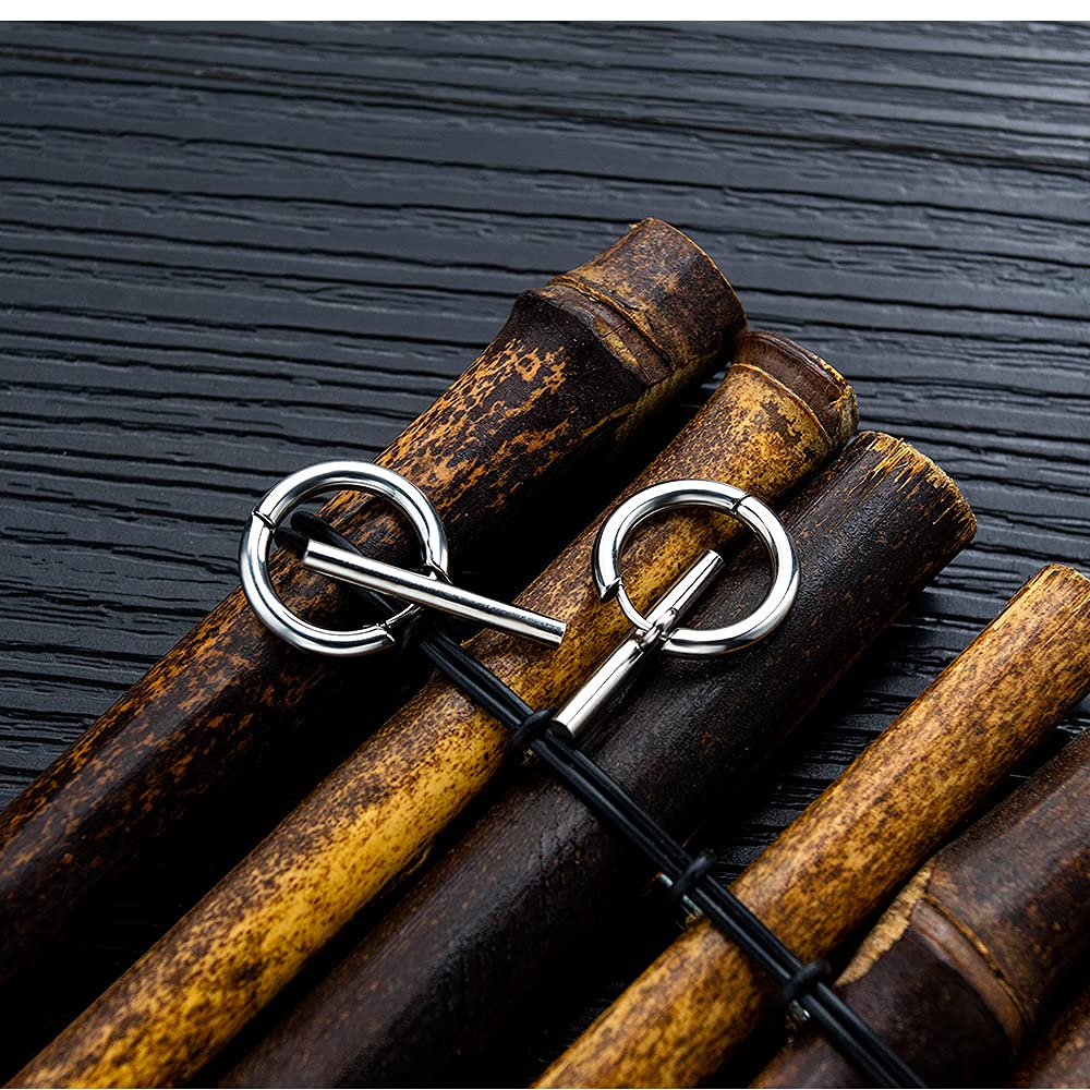 Rockyu ピアス メンズ レディース シンプル ステンレス リング ショートバー フープ 両耳セット アレルギー対応