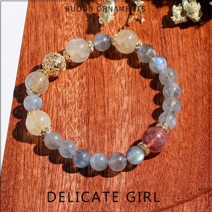 幸運を引き寄せる天然石ブレスレット｜ブルークリスタル＆ルチルクォーツの華やぎ