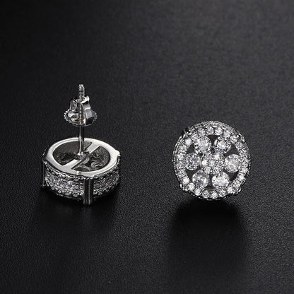 Rockyu ピアス メンズ ブランド 両耳 シルバー ゴールド 四本爪 円型 2.5mm ラウンド 3A級 czダイヤ ジルコニアピアス ネジ式 銅製 セカンドピアス つけっぱなし 金属アレルギー対応 男女兼用 かっこいい 誕生日 記念日 プレゼントアクセサリー