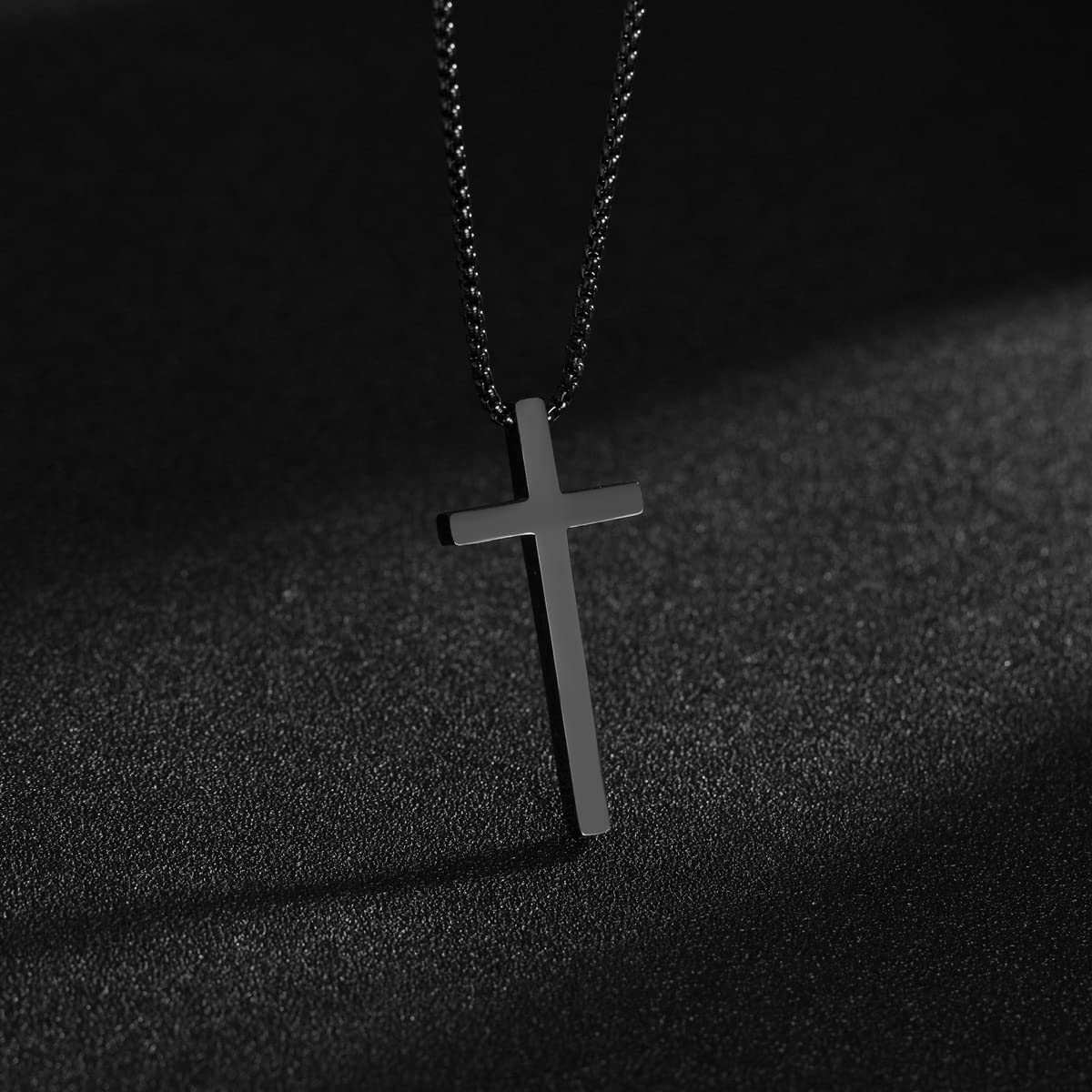 Rockyu ネックレス レディース ステンレス 十字架 クロスペンダント シンプル 金属アレルギー対応