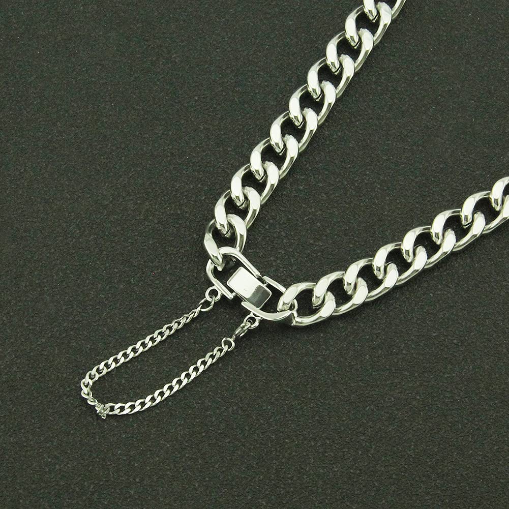 Rockyu ブレスレット メンズ 喜平チェーン シルバー ステンレス 太め 幅10mm