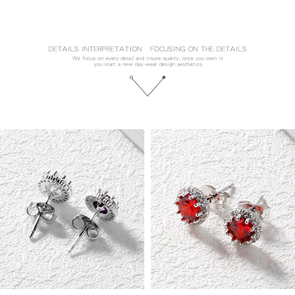 Rockyu ピアス レディース スタッド 一粒ジルコニア 丸型 シルバー キャッチ付き