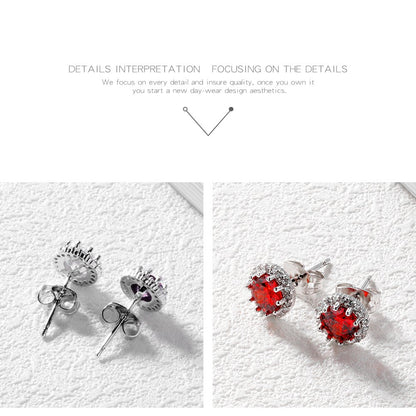 Rockyu ピアス レディース スタッド 一粒ジルコニア 丸型 シルバー キャッチ付き