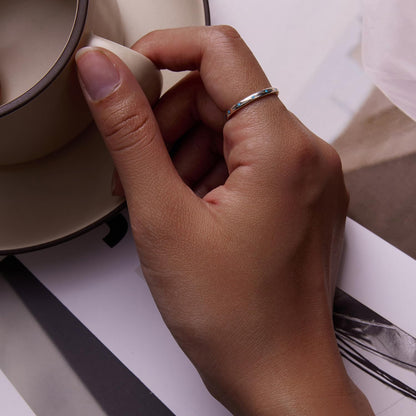 Rockyu ターコイズスターリングシルバーリング レディース 星モチーフ 細身デザイン