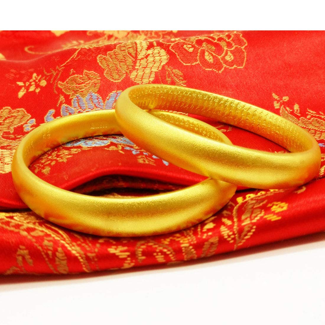 Rockyu 心経バングル メンズ レディース 18Kメッキ 厄除け 金運 御守アクセ