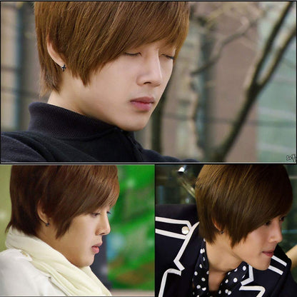 Rockyu ピアス メンズ レディース 十字架 クロス ブラック フープ リングピアス アクセサリー