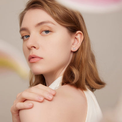 Rockyu シルバー925 バタフライジルコニア スタッドピアス