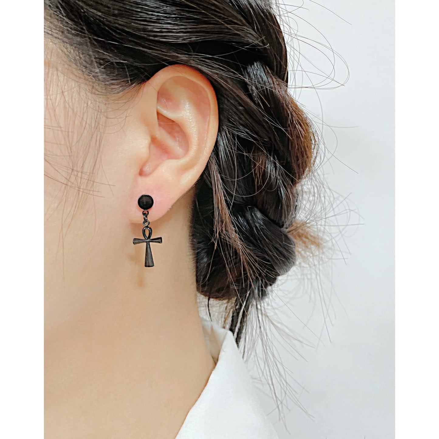 Rockyu ピアス メンズ レディース クロス アンク 十字架 ステンレス シルバー ゴールド アレルギー対応