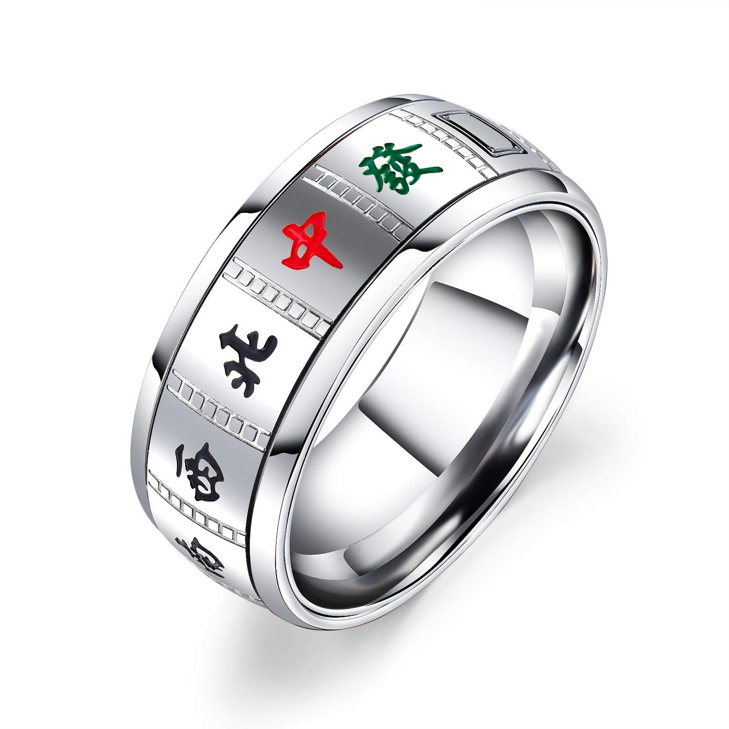 Rockyu 麻雀リング メンズ ステンレス製｜シルバー＆ゴールドのユニークアクセサリー