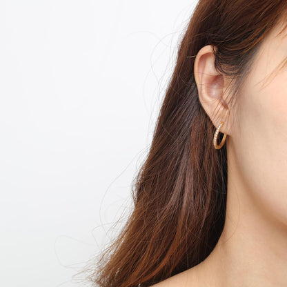 ピアス レディース ゴールド シルバー フープピアス ジルコニア 16mm 20mm 2サイズ展開 ステンレス製 金属アレルギー対応 両耳用 小さめ 軽量 フープジュエリー 誕生日 記念日 プレゼント