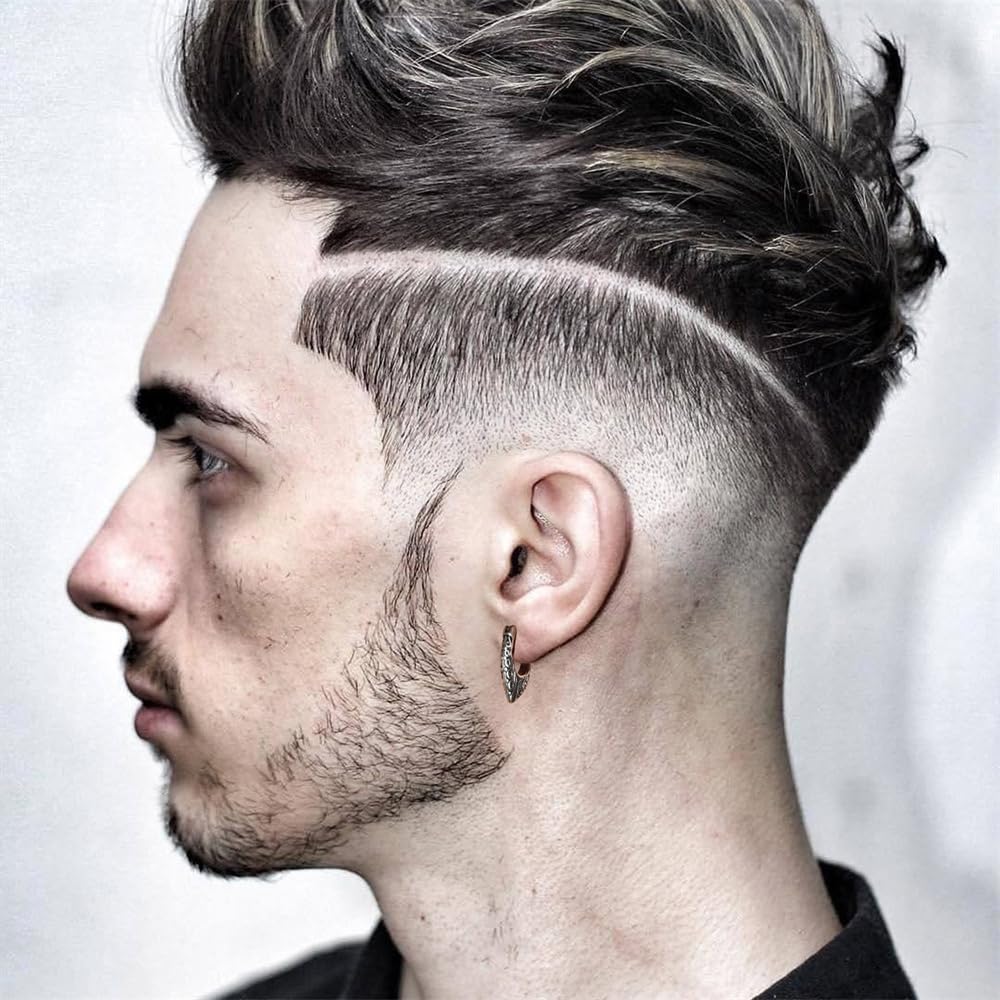 Rockyu ピアス メンズ 唐草模様 フープ ステンレス シルバー 金属アレルギー対応 片耳用