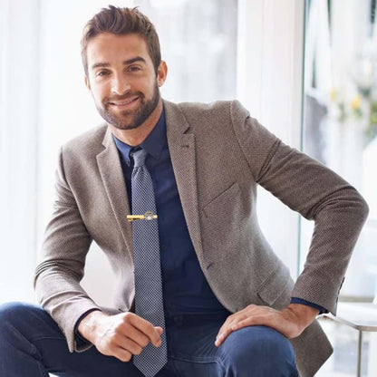 Rockyu 時計ムーブメントネクタイピン ゴールド ステンレス製