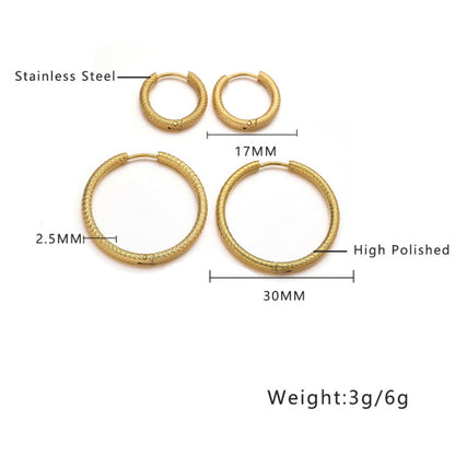 Rockyu レディース ゴールド フープピアス ステンレス鋼 金属アレルギー対応 凹凸デザイン シンプル リングピアス