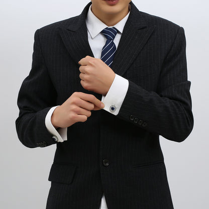 Rockyu カフス メンズ 高級 ブランド オーストリア水晶 シルバー 袖口ボタン ビジネス フォーマル 結婚式 プレゼント