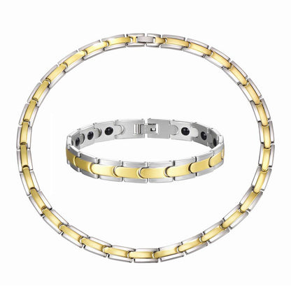 Rockyu ネックレス メンズ レディース ステンレス ゲルマニウム シルバーゴールド チェーン 幅10mm チョーカー アクセサリー