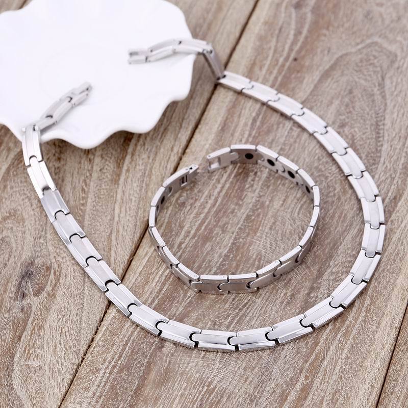 Rockyu ネックレス メンズ レディース ステンレス ゲルマニウム シルバーゴールド チェーン 幅10mm チョーカー アクセサリー