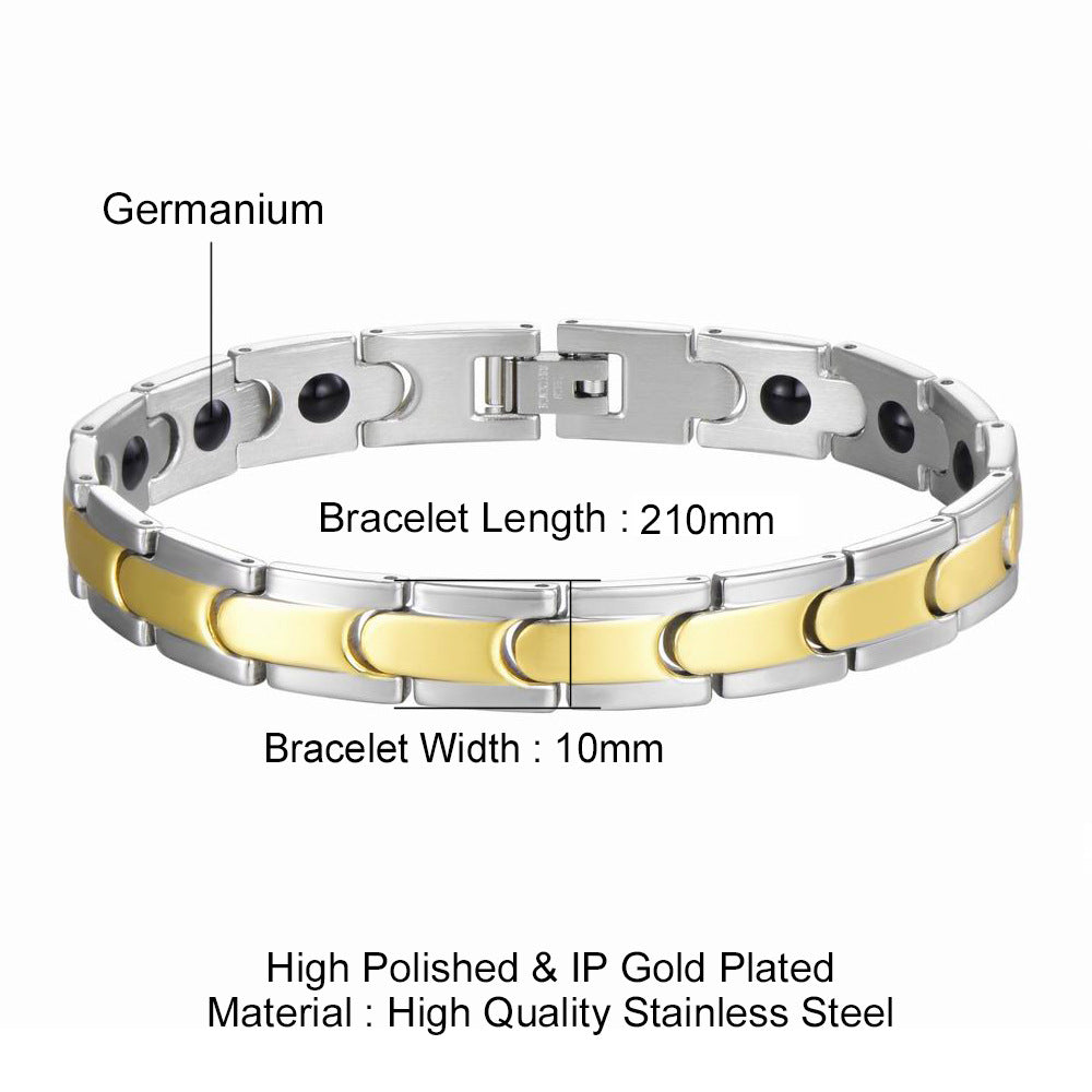 Rockyu ネックレス メンズ レディース ステンレス ゲルマニウム シルバーゴールド チェーン 幅10mm チョーカー アクセサリー