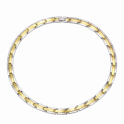 Rockyu ネックレス メンズ レディース ステンレス ゲルマニウム シルバーゴールド チェーン 幅10mm チョーカー アクセサリー