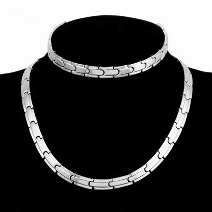 Rockyu ネックレス メンズ レディース ステンレス ゲルマニウム シルバーゴールド チェーン 幅10mm チョーカー アクセサリー