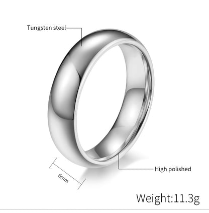 Rockyu タングステンリング 結婚・婚約に選ばれる 高光沢ペア対応リング（4mm/6mm/8mm）