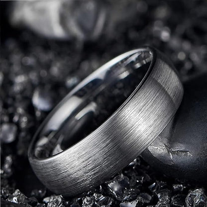 マット甲丸タングステンリング｜Rockyu 男女兼用 6mm/8mm 高耐久シンプル指輪 IPメッキ仕上げ