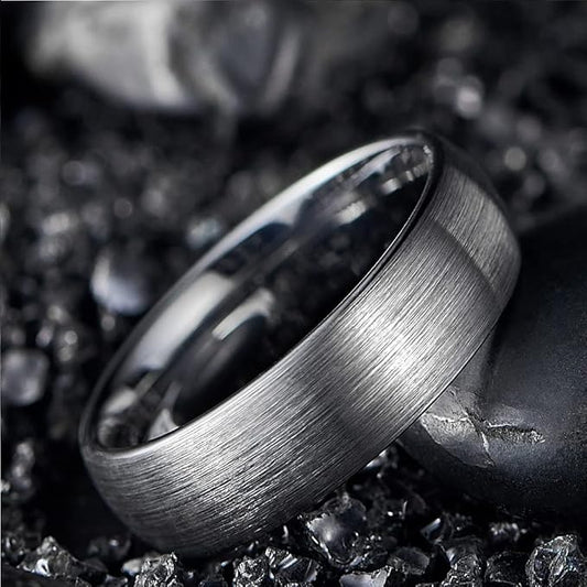 マット甲丸タングステンリング｜Rockyu 男女兼用 6mm/8mm 高耐久シンプル指輪 IPメッキ仕上げ