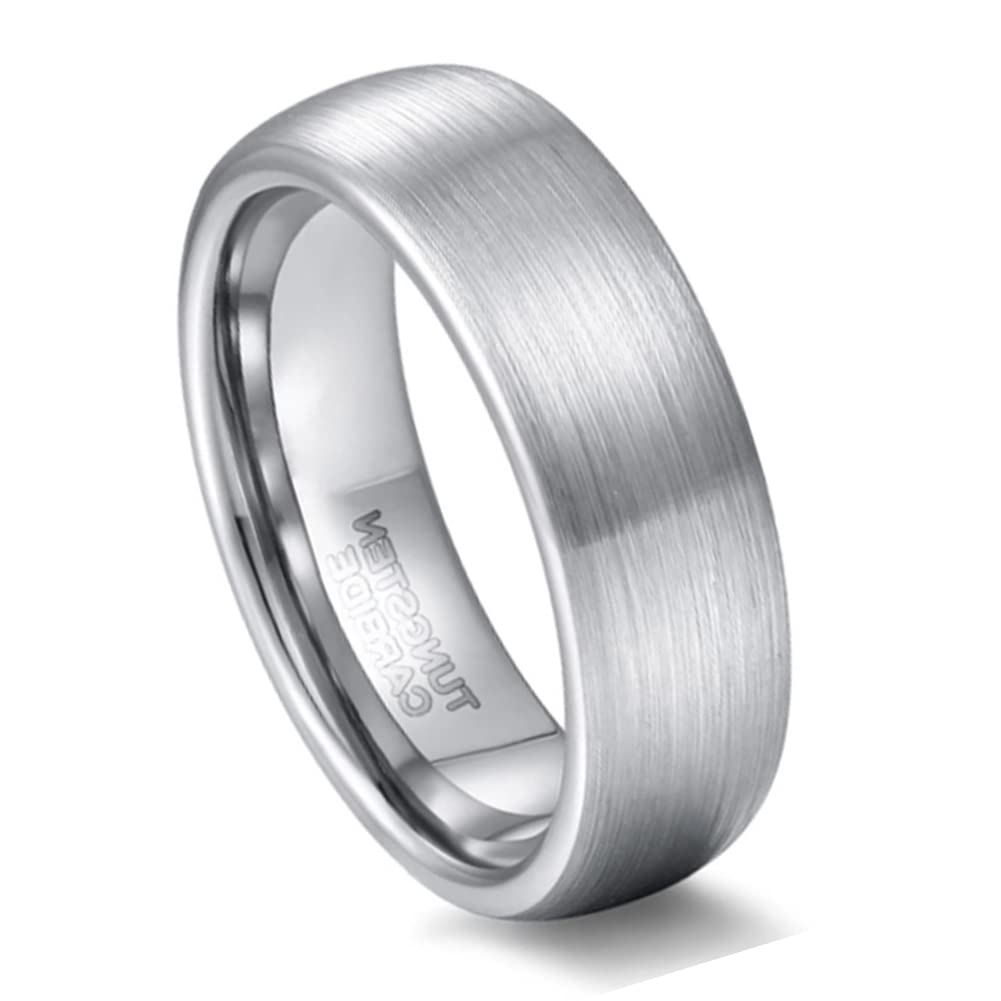 マット甲丸タングステンリング｜Rockyu 男女兼用 6mm/8mm 高耐久シンプル指輪 IPメッキ仕上げ
