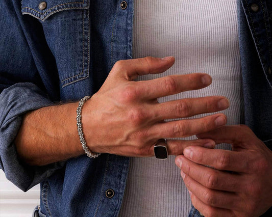 Rockyu 開口輪チェーンブレスレット｜ステンレス製 シルバー｜19.5cm・22cm｜ユニセックスデザイン 金属アレルギー対応