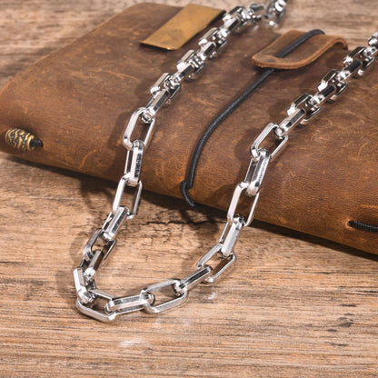 オーバルリンクチェーンネックレス｜メンズ ステンレス製 太め9.2mm シルバー 55cm